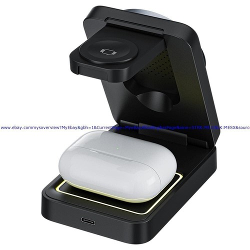 W91 15W 3 in 1 Foldable Magsafe Wireless Charger for iPhone 16/15/14/13/12 Serie - Photo 11 sur 22