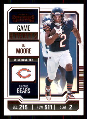 DJ Moore 2023 Panini Contenders #18 Game Ticket Red Chicago Bears