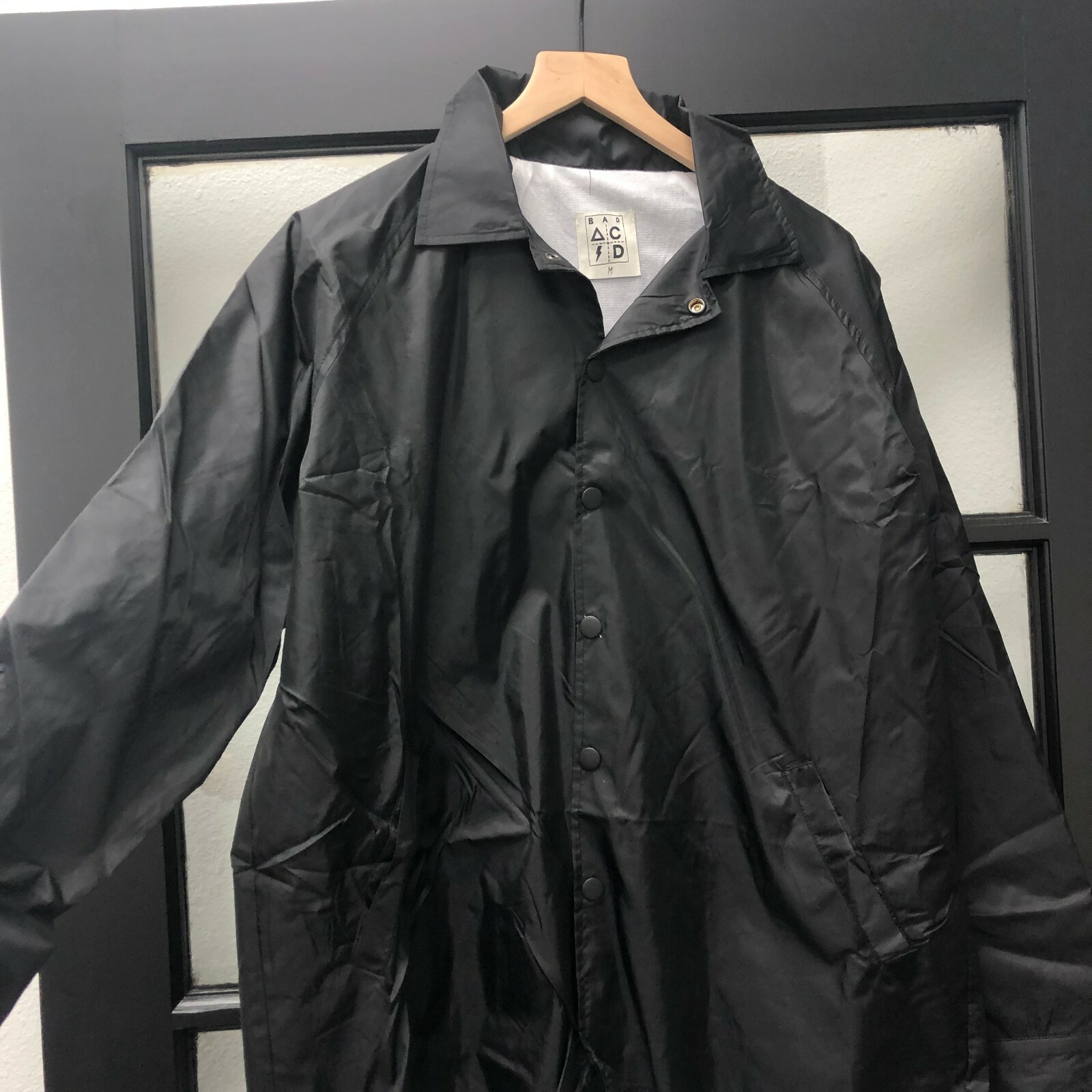 UNIF x Bad Acid Black Thin Windbreaker 