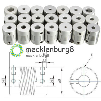 D19L25 Flexible Shaft Coupling CNC Stepper Motor Coupler Connector 6.35x8mm 5x8