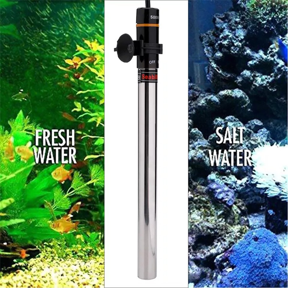 View of 500W LCD Digital Aquarium Heater Submersible Fish Tank Thermostat Anti ...