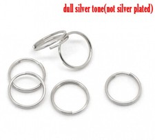 300PCs Silver Tone Split Rings Findings 10mm Dia. 0.7mm 21 gauge Thickness