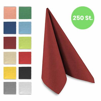 250 Stück Servietten Papier 3 lagig | diverse Farben | 33x33cm 40x40cm | Napkins