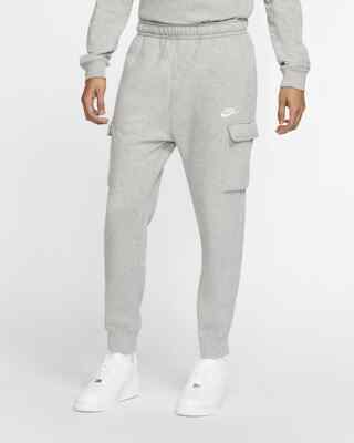 Nike Sportswear Club Jogger Fleece Cargo Pants Men's SZ XXL Gray