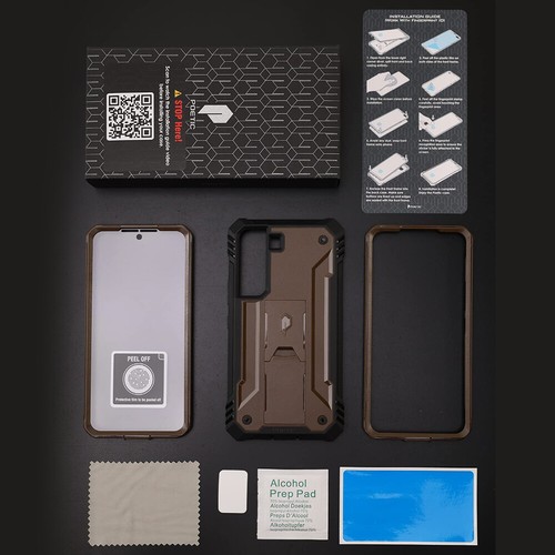 For Samsung Galaxy S22 Plus 5G Case Full-Body Kickstand Shockproof Cover Brown - 第 7/7 張圖片