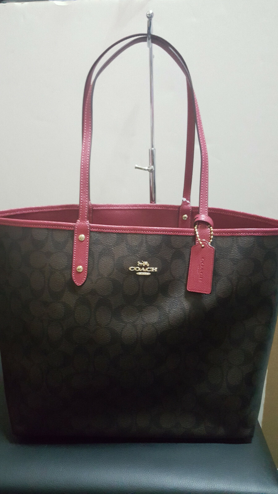 hot pink coach tote