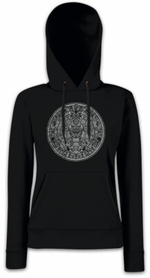 AZTEC MANDALA Damen Hoodie Kapuzenpullover Mayans Maya Sign Azteken Indianer