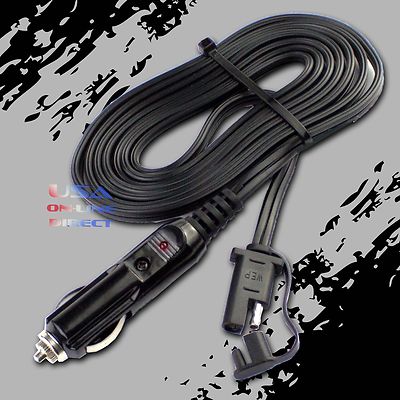 12V Male Car Cigarette Lighter Adapter 3 ft. Battery Charger with Red LED