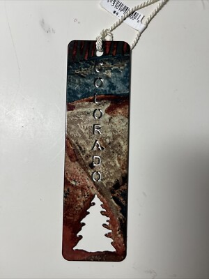 Fred Harvey Metal Colorado Book Mark Cut Out Tree Tassel 6.25 X 1.5 