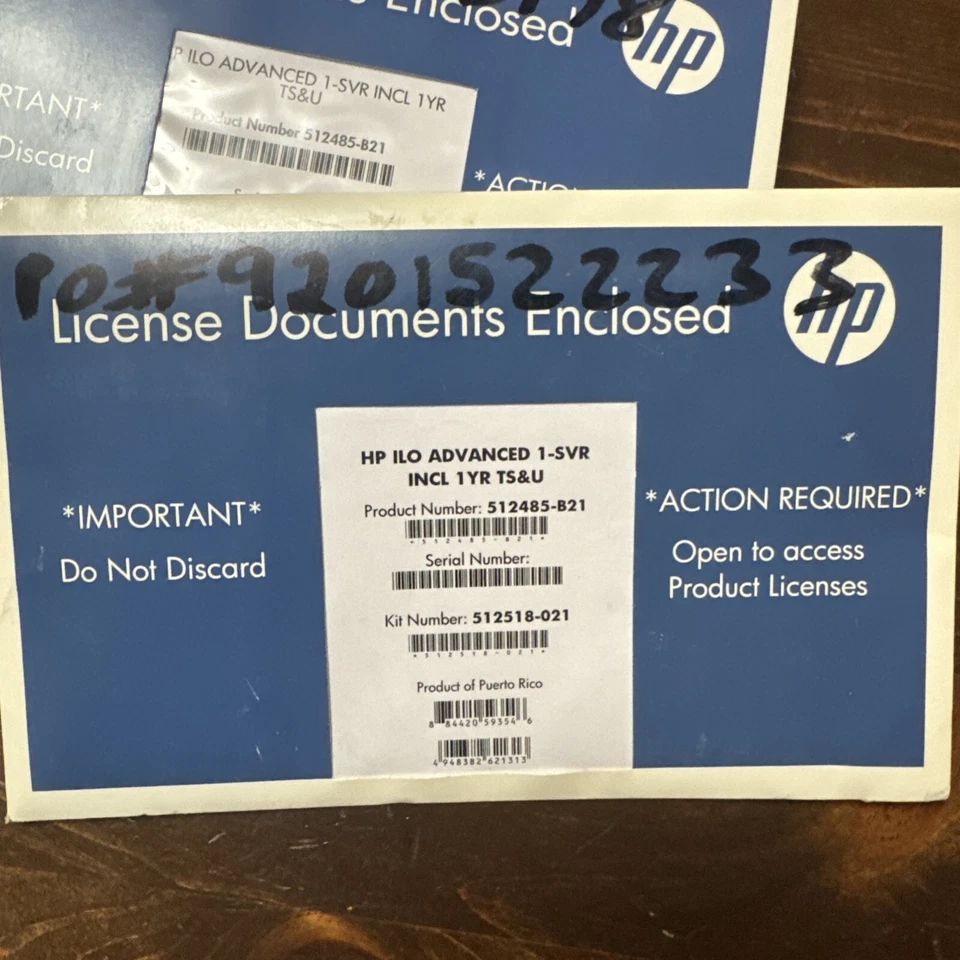 QTY 5 HPE ILO 4 | 5 Advanced 1 Server License 1yr Support with Entitlement - Image 2 of 2