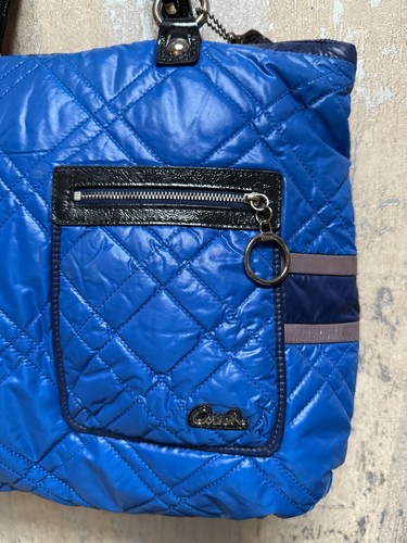 Bolso de Mano Coach 15873 Azul Acolchado Snow Bunny Amapola Esquí Glam. - Imagen 5 de 8