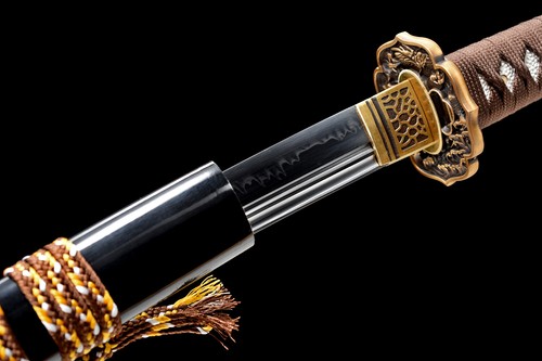 Gold Dragon Wakizashi Clay Tempered T10 Real Hamon Japanese Samurai Sharp Sword - Picture 8 of 12