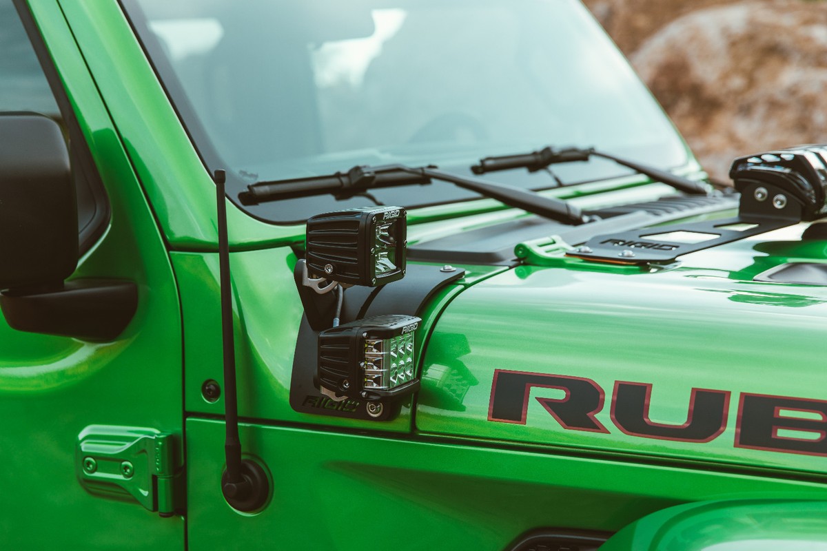 RIGID Cowl Mount Side Shooter D-SS PRO LED Lights Kit for Jeep