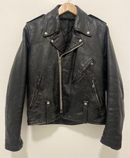 VTG 60'S HARLEY DAVIDSON AMF MOTORCYCLE BIKER BLACK LEATHER JACKET M L 40 42