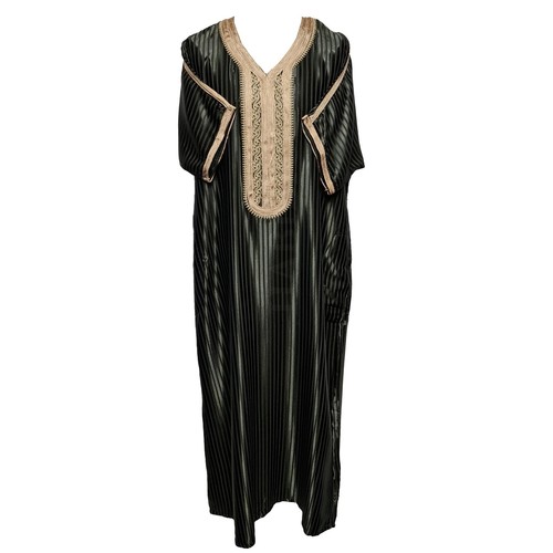 Thobe Juba Marocain – Vert Brillant, Capuche, Manches Longues, Fermeture éclair, Homme