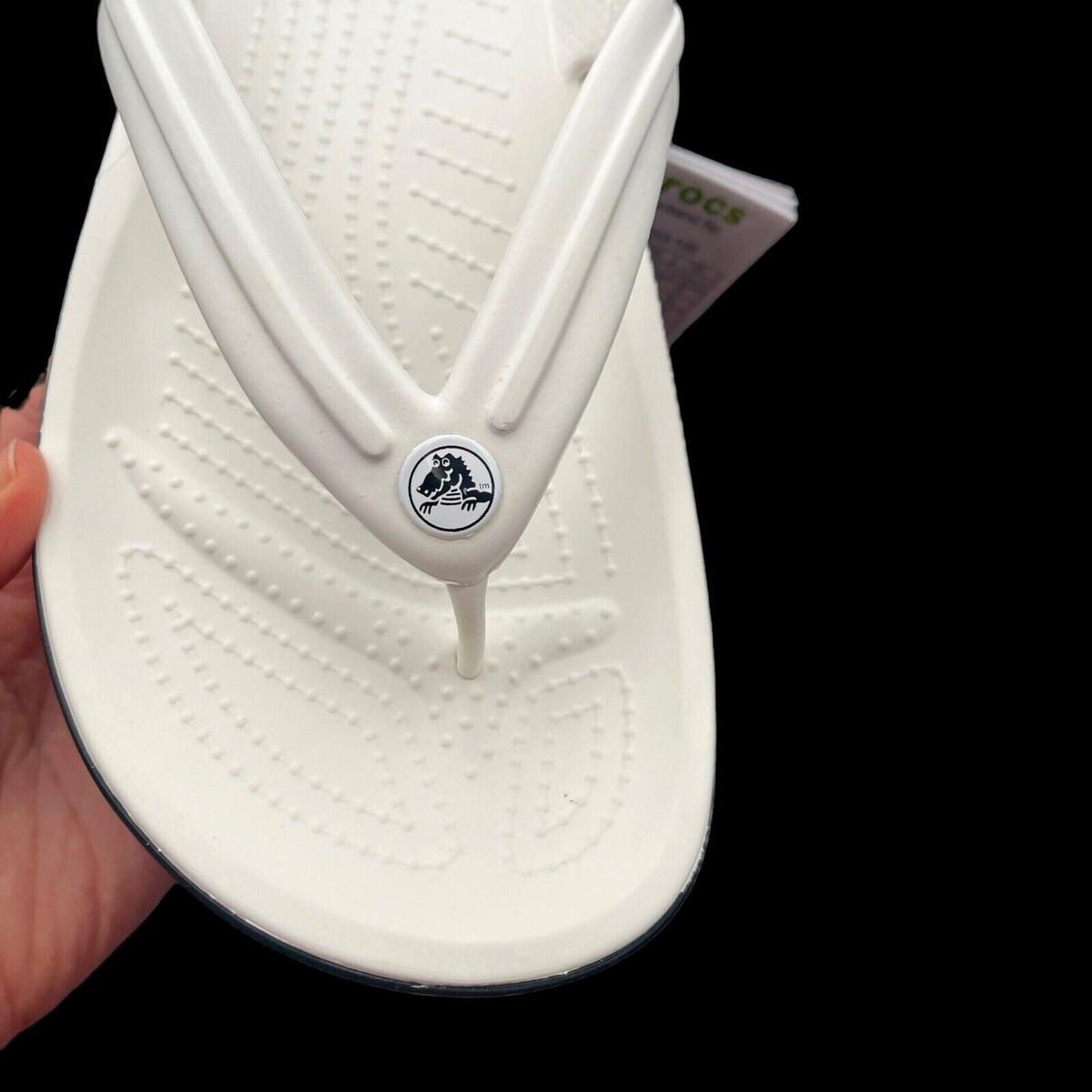 Crocs MENS white sandals flip flops size 11 Crocs Mens Flip Flop Sandals Size 10-11 White Lightweight  main image 3
