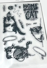Home Cat Clear Cling Stamps