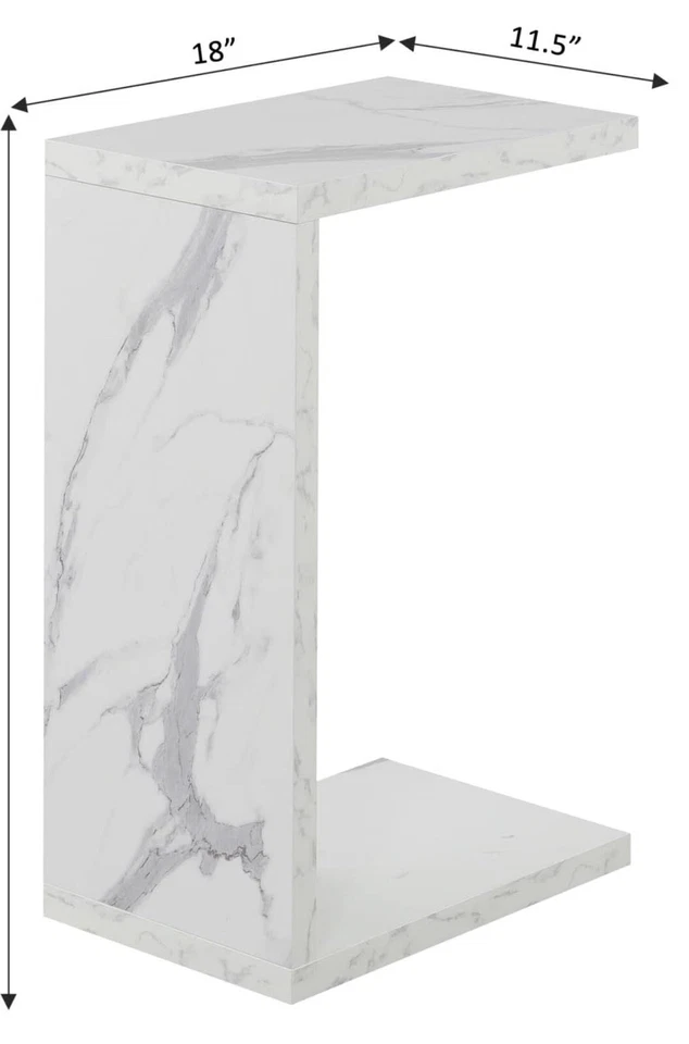Convenience Concepts Northfield Admiral C End Table, 18 X 11.5 X 26, White Faux - Image 3 of 3