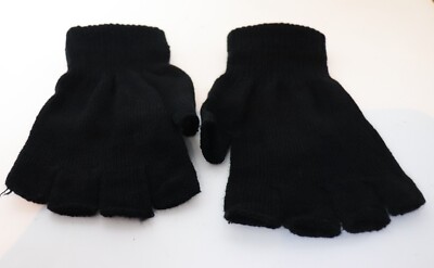 Men's Basic Fingerless Knit Winter Gloves