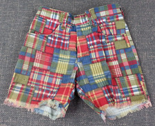 Vintage 1970s 80  s Kids Shorts Patchwork Plaid