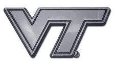 virginia tech hokies VT logo chrome auto emblem usa made