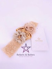 Haarband Mädchen, Spitze Gold