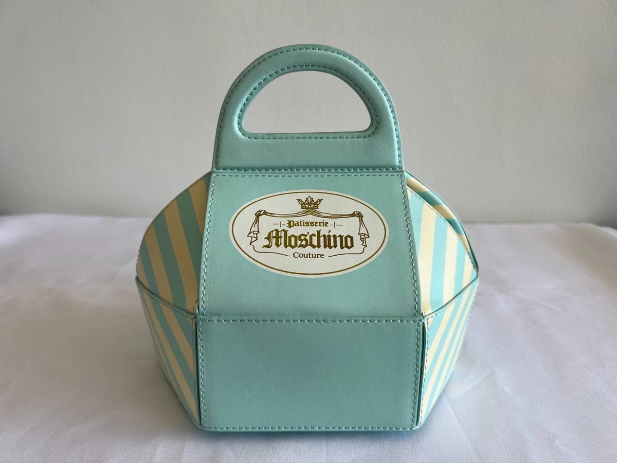 AW20 Moschino Couture Jeremy Scott CAKE BOX LEATHER BLUE BAG Marie