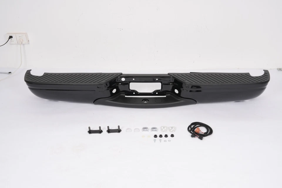 Black Complete Rear Step Bumper Assembly For 1997-2003 Ford F150 F250 Styleside - Image 2 of 4