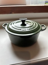 Casseruola Le Creuset Verde 20 in ghisa con coperchio Francia