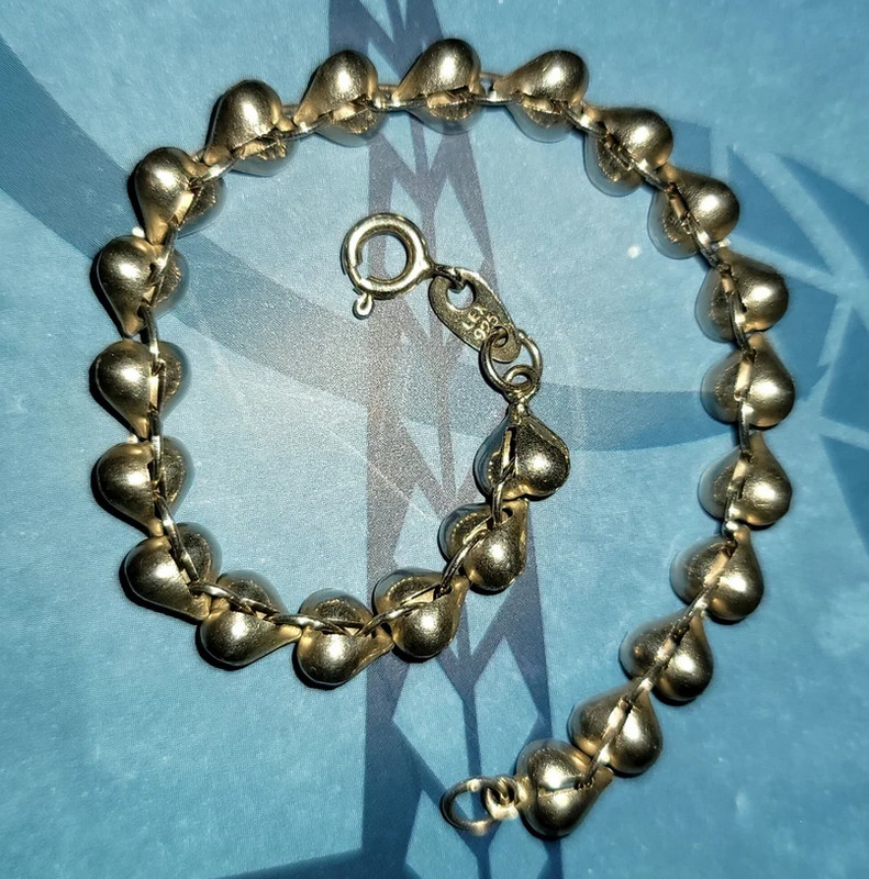 LEX 925 Silver Heart Bracelet 🩷🩶 7" Vintage | Unique Cutesy Bracelet