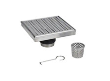 Oatey Designline 6x6 Stainless Steel Square Shower Drain Square Pattern Cover