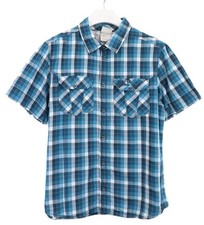 JACK WOLFSKIN Organic Cotton Slim Fit Shirt Men's LARGE Plaid Outdoor Hiking