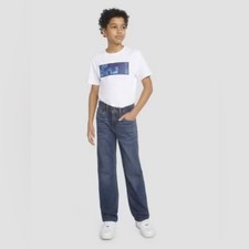 Levis 514 Straight Leg Boys Jeans Dark Wash Denim Size 12 Regular 26x26 Blue