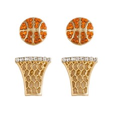 2Pcs Glitter Sports Earrings Stud For Women Rhinestone Baseball Football Basketb