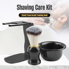 Mens Traditional Natural Bristle Shaving Brush Wooden Handle Barber Hair Beard