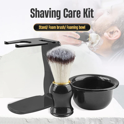 Mens Traditional Natural Bristle Shaving Brush Wooden Handle Barber Hair Beard
