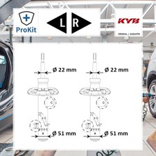2x Kyb Stoßdämpfer Links, Rechts für Citroën C3 / C3 ORIGIN III (SX) C3 III