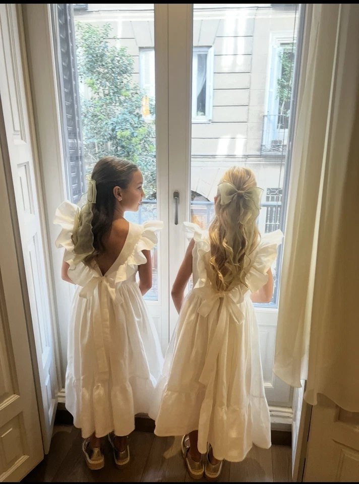 Girl Maxi Linen dress, Boho Style, Size 7 And Size 9 (2 Dresses), Flower Girl - Image 3 of 4