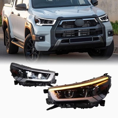 2Stück LED-Scheinwerfer Upgrade für Toyota Hilux 2020-23 Vigo Revo DRL Projektor