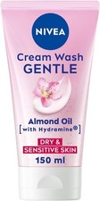 NIVEA Gentle Face Cream Wash 150ml Cleanser Almond Oil for Dry Sensitive Skin UK