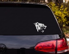 Tribal Big Cat Head Roaring Profile Silhouette Vinyl Decal Sticker Car Laptop