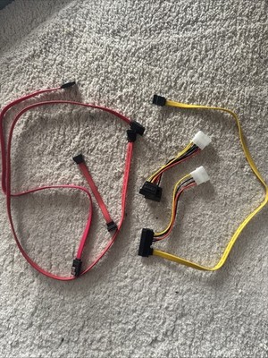 7× PC-Kabel Set: 3× SATA Daten + 2× Molex-zu-SATA + 2× SATA (Ribbon+blau)