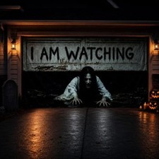 16 x 7 ft Halloween Garage Door Cover Banner Decorations with Female Ghost