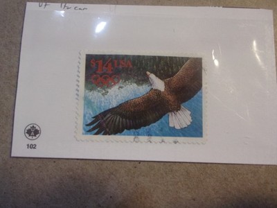 USA Used 1991, Scott #2542 $14 International Express Mail Eagle & Olympic Rings