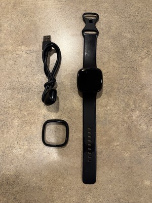 Fitbit Versa 3 Watch with Black FB511 Band & Charger Bundle - Tested