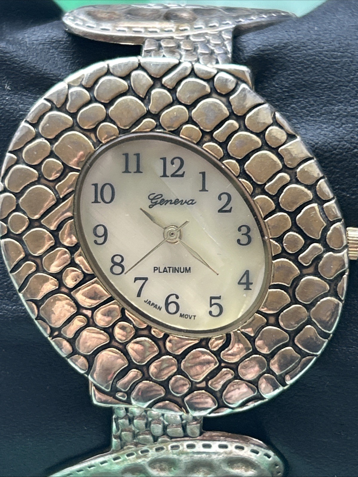 Geneva Platinum Two Tone Women’s Quartz Cuff Watch