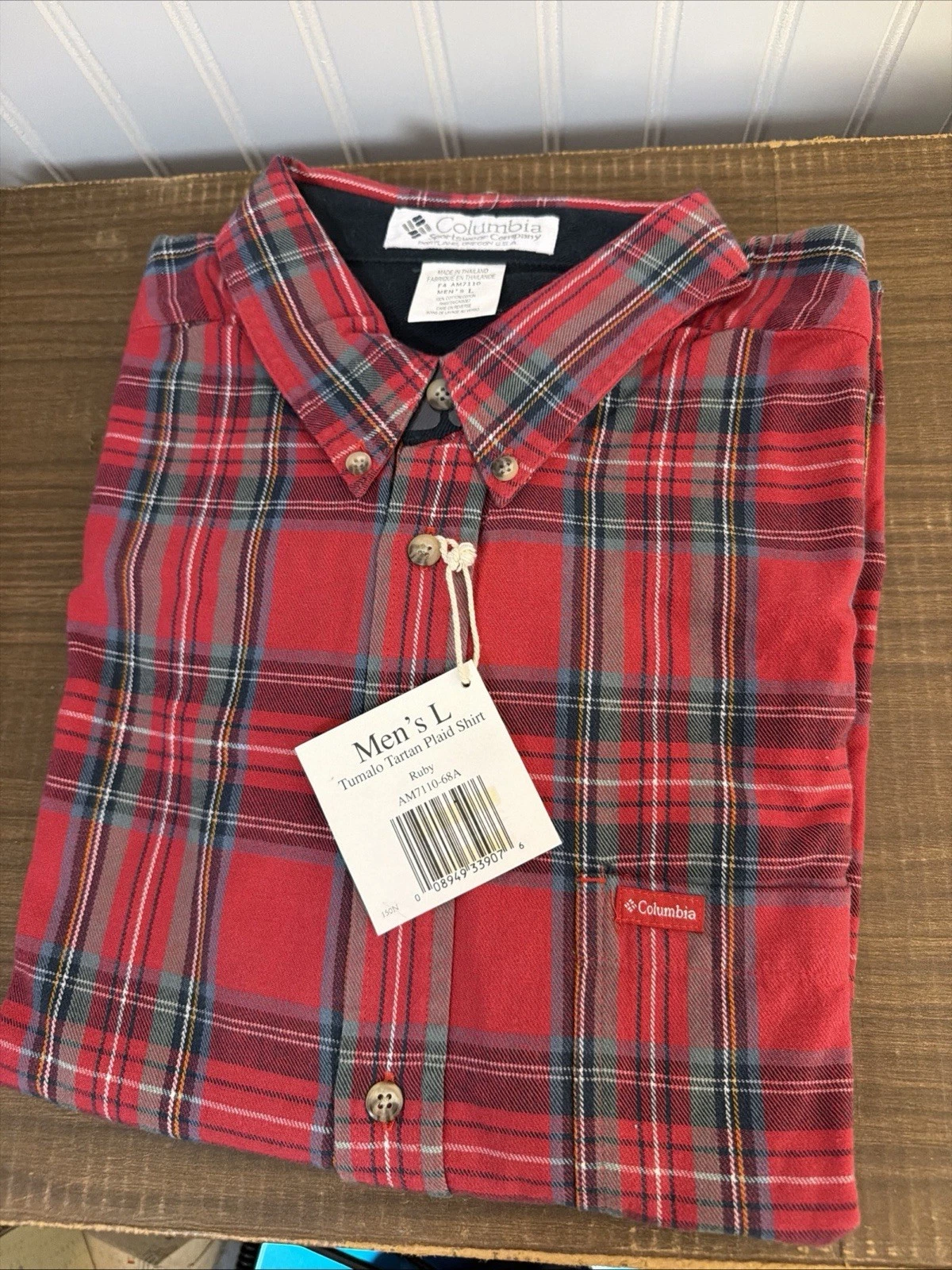 NWT Columbia Men's Flannel Shirt Multicolor Plaid Button Up L