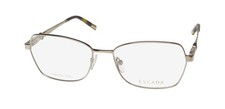 NEW ESCADA VESB64 EYEGLASS FRAME SILVER FULL-RIM METAL PLASTIC WOMENS 08FE