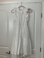 Ulla Johnson Women's Maxi Dress White With Flower Details Size Large