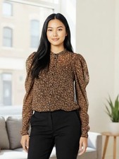Image of Ted Baker AMMBRE EXAGGERATED SHOULDER BLOUSE Size 1 UK 8